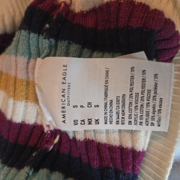 American Eagle Tiny Crop Tank Top Striped Womens Small - Picture 4 of 5